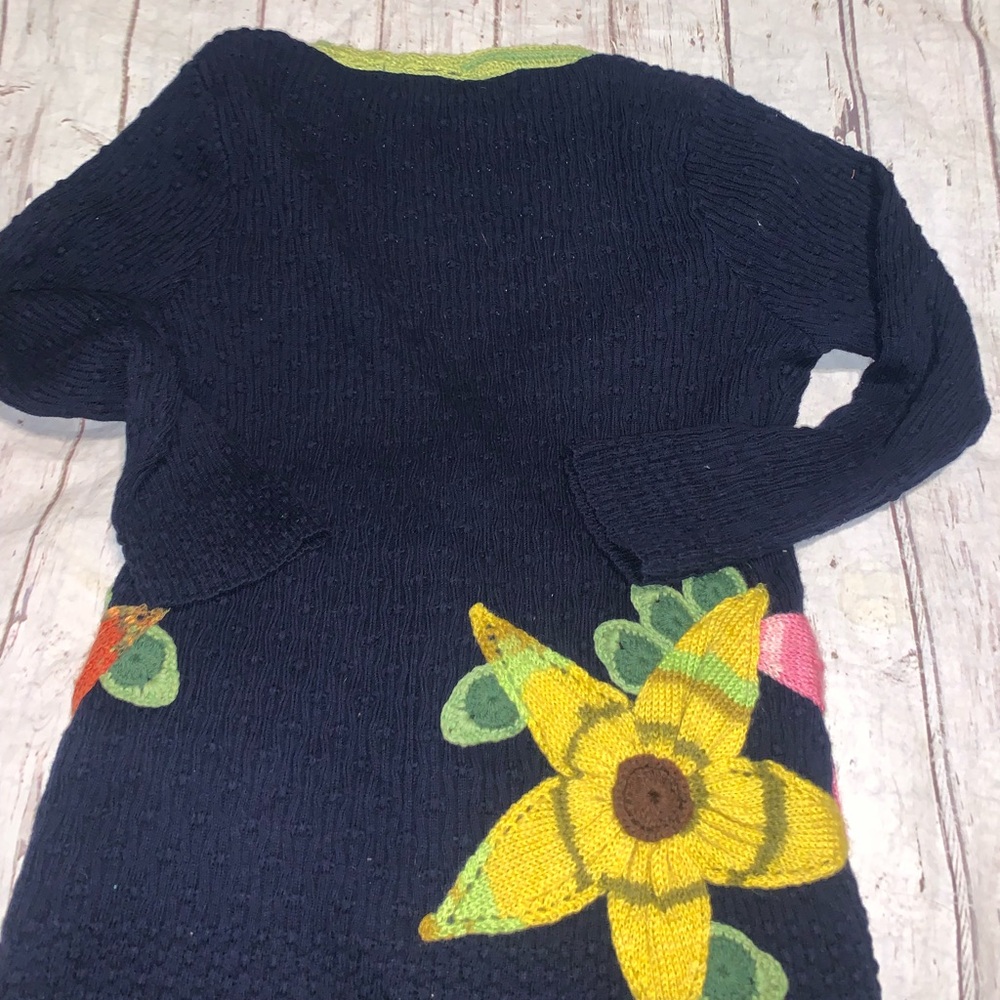 Retro Anthropologie Sparrow earthly delights floral embroidered knit cardi XS - Picture 5 of 5
